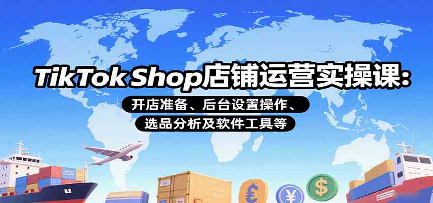 TikTok Shop店铺运营实操课:开店准备、后台设置操作、选品分析及软件工具等|学课链网创