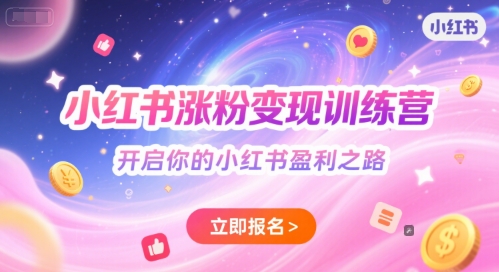 小红书涨粉变现训练营，开启你的小红书盈利之路|学课链网创