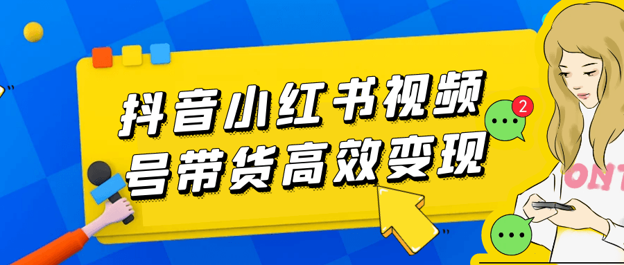 抖音小红书视频号带货高效变现|学课链网创