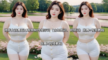微胖女孩舞蹈AI视频制作提示词（含绘图词、视频词） 跳舞+视频教程|学课链网创