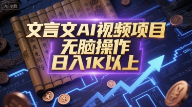 文言文AI视频项目，无脑操作，日入1K以上|学课链网创