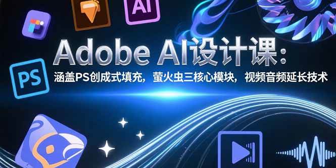 （15469期）Adobe AI设计课：涵盖PS创成式填充，萤火虫三核心模块，视频音频延长技术|学课链网创