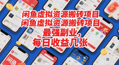闲鱼虚拟资源搬砖项目，最强副业，每日收益几张|学课链网创