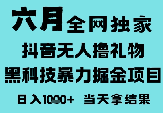 25年6月高爆抖音无人直播最新撸音浪掘金项目，门槛低小白可做，无脑日入1k，可矩阵放大【揭秘】|学课链网创