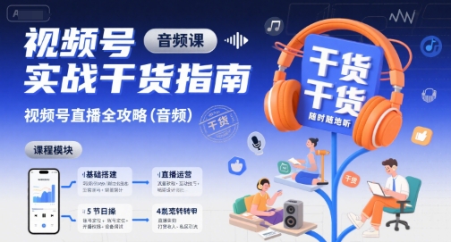 视频号实战干货指南，视频号直播全攻略（音频）|学课链网创