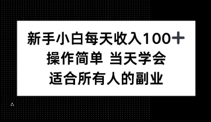 新手小白每天收入100+，操作简单 当天学会 ，适合所有人的副业|学课链网创