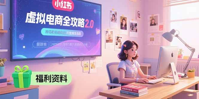 （15387期）虚拟电商全攻略2.0，开店选品实操流程，账号定位、货源发布、笔记发布技巧|学课链网创