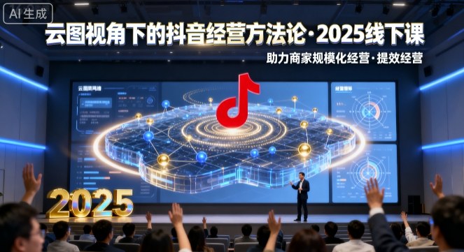 云图视角下的抖音经营方法论,2025线下课,助力商家规模化经营,提效经营(录音+字幕)|学课链网创