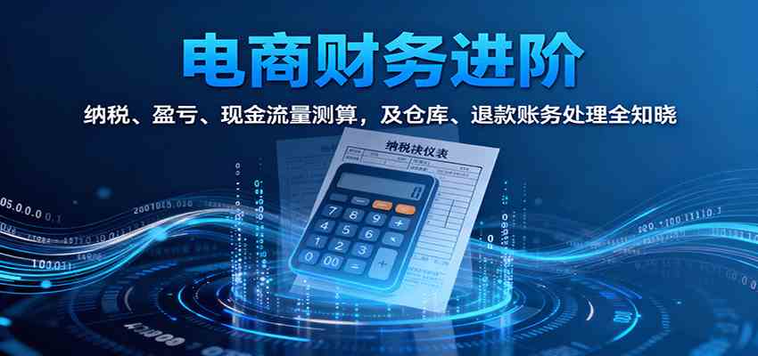 电商财务进阶：纳税、盈亏、现金流量测算，及仓库、退款账务处理全知晓|学课链网创
