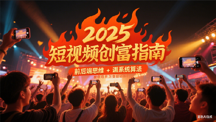 2025短视频创富指南，前后端思维 + 系统算法，教你月入过万变现路径|学课链网创