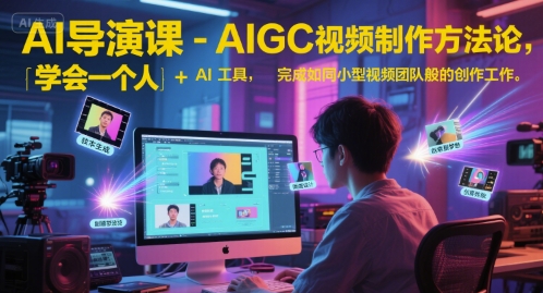 AI导演课-AIGC视频制作方法论，学会一个人+AI工具，完成如同小型视频团队般的创作工作，实现导演梦|学课链网创
