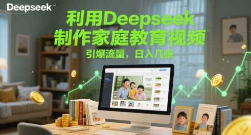 利用Deepseek制作家庭教育视频，引爆流量，日入几张|学课链网创