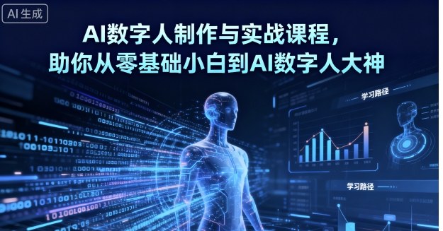 AI数字人制作与实战课程,助你从零基础小白到AI数字人大神|学课链网创