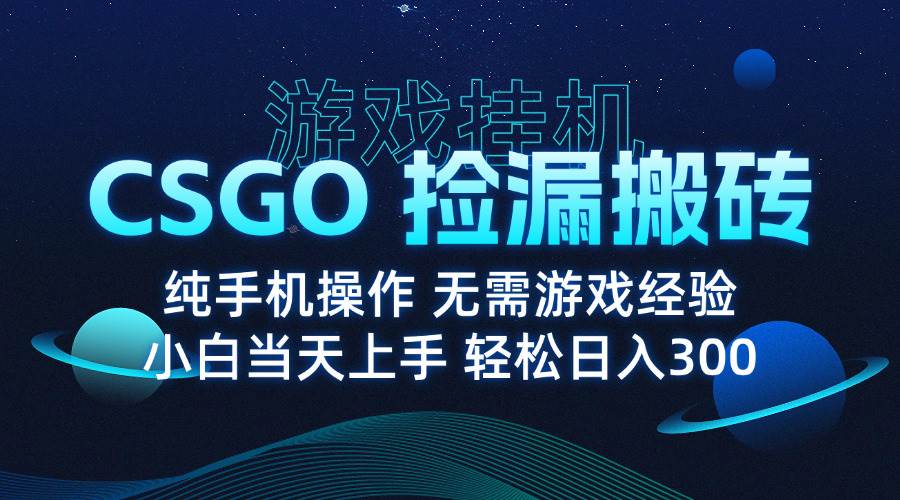 （15820期）8月最新游戏搬砖，CSGO纯挂机，不需要玩游戏，实现真挂机，月入1W+|学课链网创