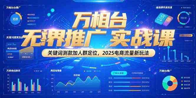 万相台无界推广实战课，关键词测款加人群定位，2025电商流量新玩法|学课链网创