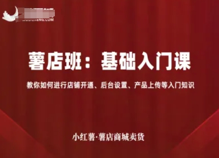 小红薯薯店商城卖货，基础入门课，教你如何进行店铺开通、后台设置、产品上传等入门知识|学课链网创