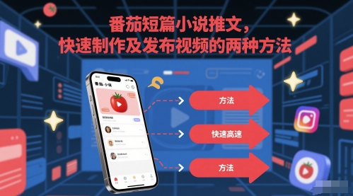 番茄短篇小说推文，快速制作及发布视频的两种方法|学课链网创