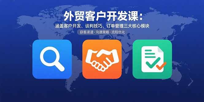 （15793期）外贸客户开发课：涵盖客户开发、谈判技巧、订单管理三大核心模块|学课链网创